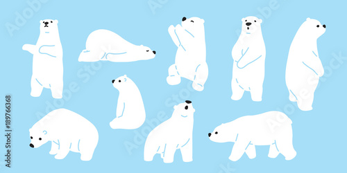 Fotografia Bear polar bear teddy vector icon character cartoon doodle illustration