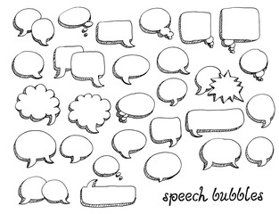Poster - Speech bubbles vector set isolated on white background
