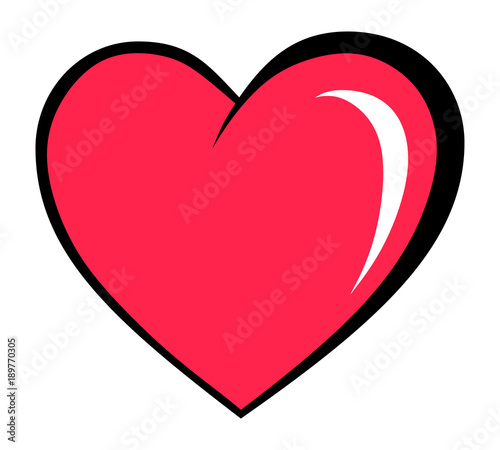 Cuadros en Lienzo heart in a cartoon comic book style(isolated object with no background)
