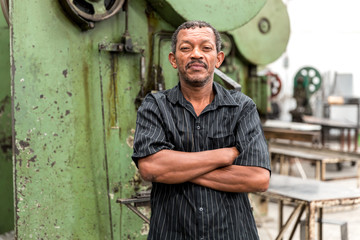 Portrait of Worker in Industrial Factory