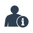 © Serhii - User With Information sign icon on white background.