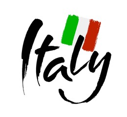 Wall Mural - italy hand lettering. name of country. ink illustration. modern brush calligraphy. isolated on white