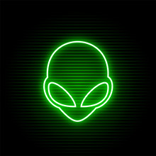 Neon Alien Face