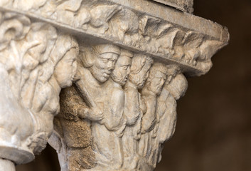 Wall Mural - Romanesque Capital in Cloisters Church of Saint Trophime Cathedral in Arles. Provence,  France