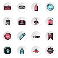 Poster - Black Friday icons set, flat style