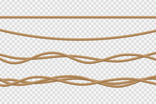 Vector Realistic Isolated Rope For Decoration And Covering On The Transparent Background.