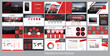 presentation template for promotion, advertising, flyer, brochure, product, report, banner, business, modern style on black and red background. vector illustration