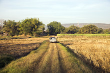 Truck On Field In Rural Agriculture Life