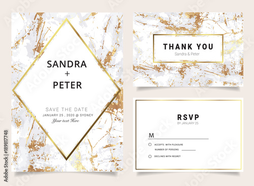 Marble Wedding Invitations Set Thank You Card Rsvp Place Marble Wedding Invitations Set Thank You Card Rsvp Place Cards Business