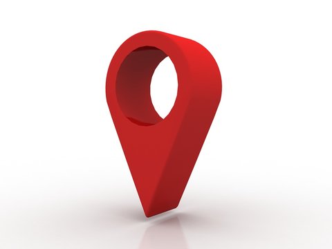 3d rendering Red map pointer
