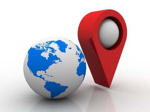 3d rendering Red map pointer