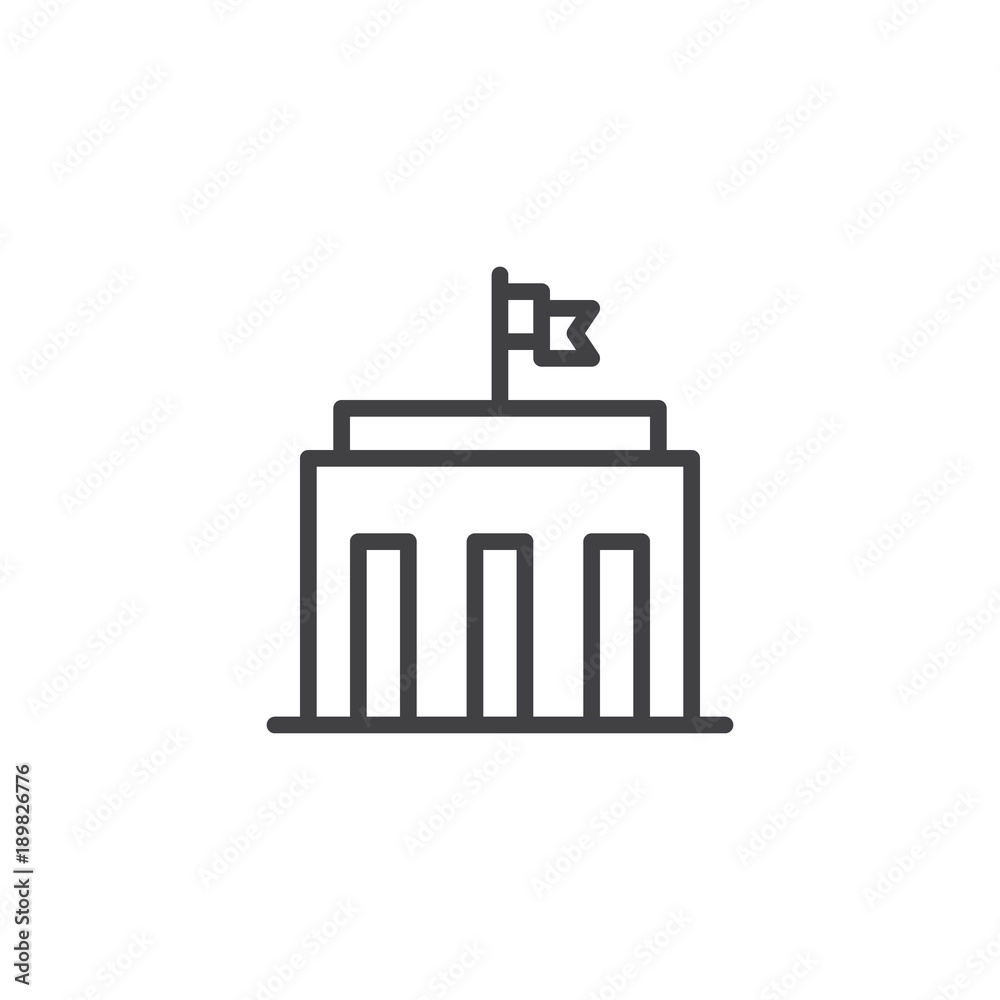 City hall building line icon, outline vector sign, linear style ...