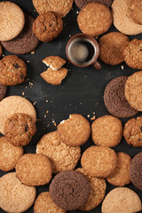 Canvas Print - Various cookies and coffee