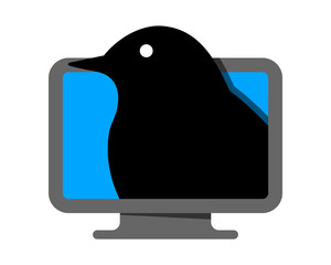 Canvas Print - raven monitor image vector icon logo silhouette