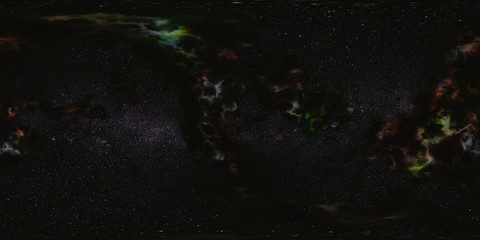 Wall Mural - hdri space environment map, spherical panorama background with stars and nebula (360 degree equirect
