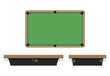 Billiard table on side and on top