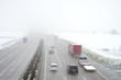 canvas print picture - Autobahn im Winter 