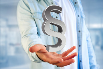 Fototapete - Justice and law symbol displayed on a futuristic interface - 3d rendering
