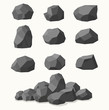 Pile of  stones, graphite coal. 