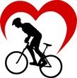Silhouette Radfahrer Herz