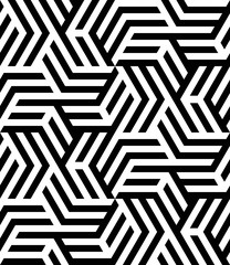 Wall Mural - Vector seamless texture. Modern geometric background. Monochrome repeating pattern with broken lines.