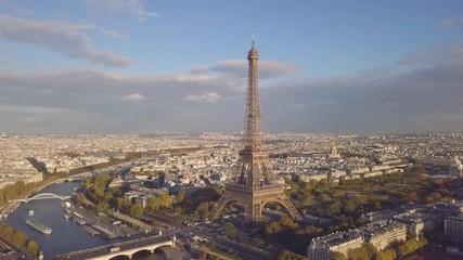 Wall Mural - Cityscape of Paris. Aerial view of Eiffel tower in sunny day