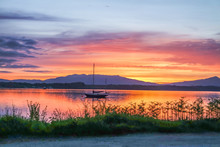 Amazing Sunset At Loch Linnhe With Shuna Island And Ardnamurchan In Background, Argyll