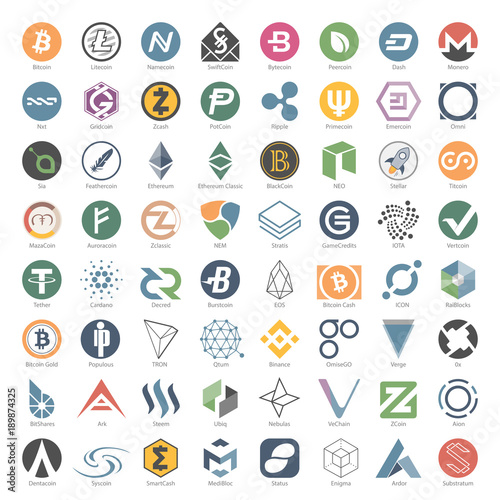 Cryptocurrency Symbols Buy This Stock Vector And Explore Similar Vectors At Adobe Stock Adobe Stock