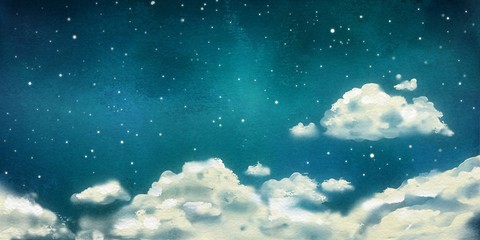 Watercolor Nightly Clouds