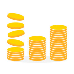 Wall Mural - Pile of gold coins. Vector illustration.