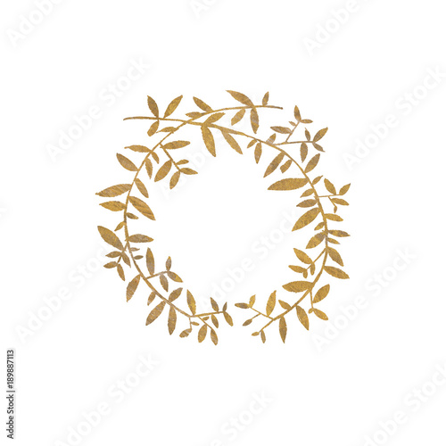 Golden Wedding Rustic Wreath Rural Restaurant Banner Background