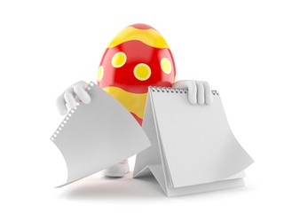 Poster - Easter egg character with blank calendar