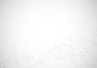 Abstract connecting dots and lines. Connection science and technology background. Vector illustration.