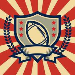 Wall Mural - Retro American football sport emblem