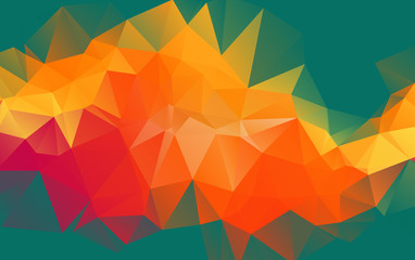 Light Orange polygonal illustration, which consist of triangles. Geometric background in Origami style with gradient. Triangular design for your business