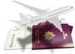 © Unclesam - avion sur passeports avec cartes d'accès à bord