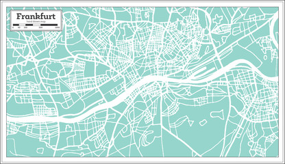 Wall Mural - Frankfurt Germany City Map in Retro Style.