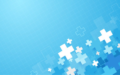 Poster - Abstract blue geometric medical cross shape medicine and science concept background
