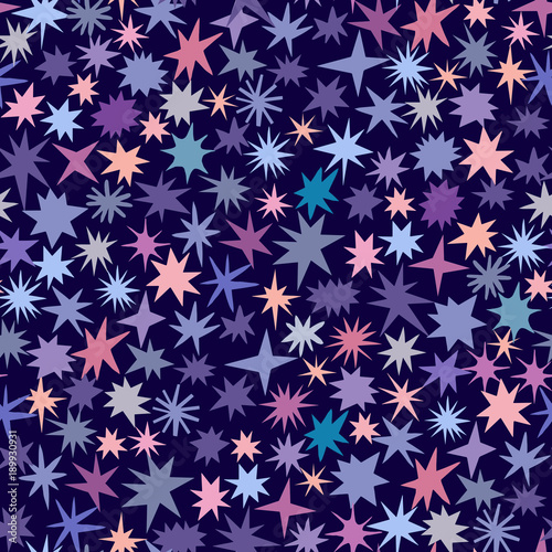 Vector seamless pattern with star. Cosmic, universe, space Canvas Print