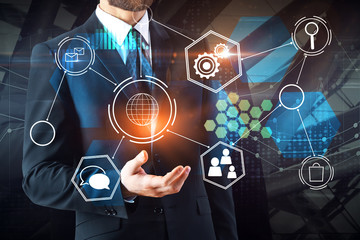 Poster - Future, technology and finance concept