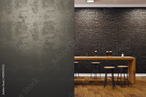 Fotografía Contemporary black bar interior