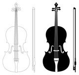 Fototapeta Nowy Jork - violin set isolated on white background vector eps 10