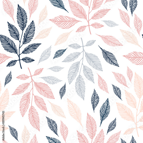 Naklejka - mata magnetyczna na lodówkę Seamless pattern with hand drawn branches.