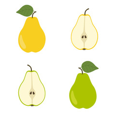 Wall Mural - Yellow and green pear. Slice pears