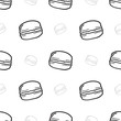 macaron seamless background. Doodle hand drawing vector illustration.