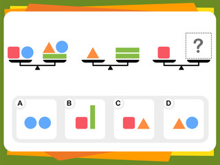 Wall Mural - Practice Questions Worksheet for Education and IQ Test [Answer is A]