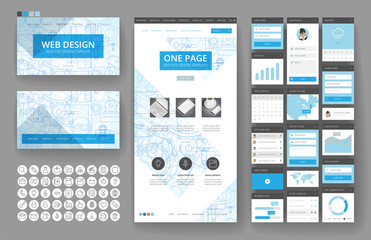 Website design template and interface elements