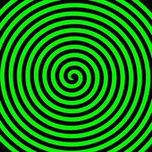 Green Black Round Abstract Vortex Hypnotic Spiral Wallpaper.