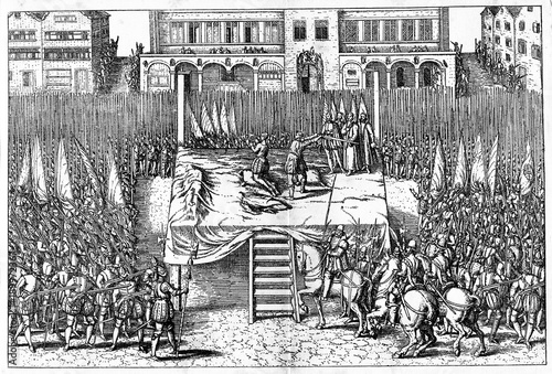 Fotomural Beheading of counts of Egmont and Horn on June 5, 1568 (from Spamers Illustrier