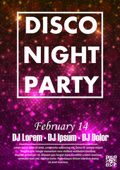 Wall Mural - Night dance party music night poster template. 